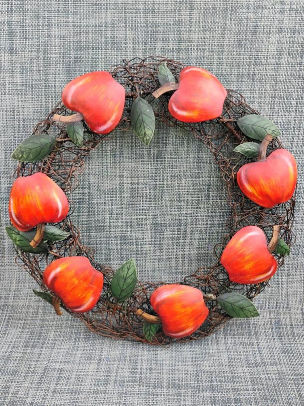 Metal apple wreath